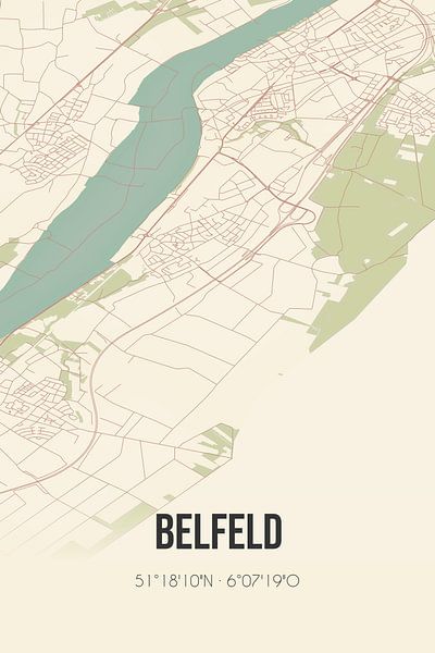 Vintage map of Belfeld (Limburg) by Prints of Place