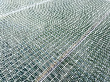 Greenhouse for growing vegetables aerial view from above by Sjoerd van der Wal Photography