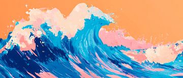 Coloured wave at sunset - Abstract by Poster Art Shop