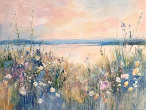 Pastellfarbene Landschaft