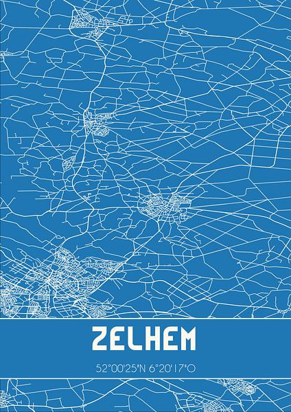 Blaupause | Karte | Zelhem (Gelderland) von Ortsdrucke