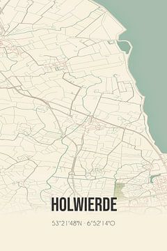 Vintage landkaart van Holwierde (Groningen) van Rezona