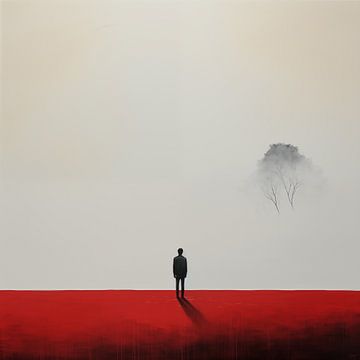 Alleen in de mist minimalisme van The Exclusive Painting