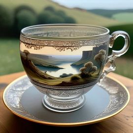 Landscape in tea cup by Dillon Hardwood Gallery