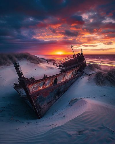 Boot, kust, vredige stilte