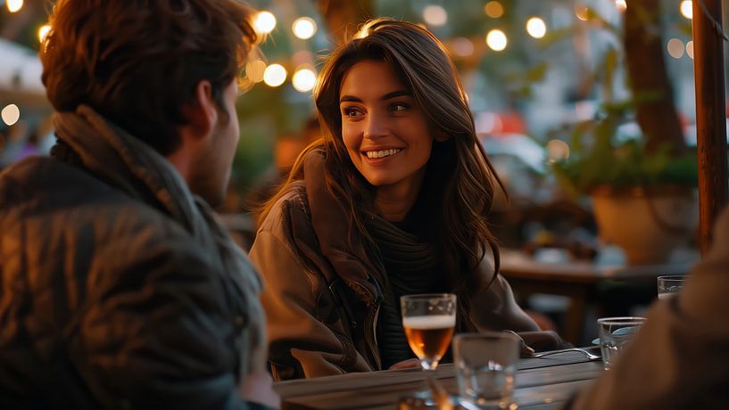 Couple on a date in a restaurant by de-nue-pic