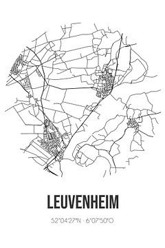Leuvenheim (Gelderland) | Karte | Schwarz und Weiß von Rezona