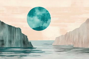 Mond über ruhigem Wasser – Traumhafte Landschaft von Poster Art Shop