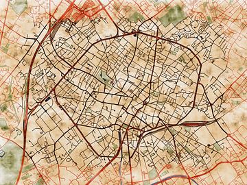 Map of Tourcoing with the style 'Serene Summer' by Maporia