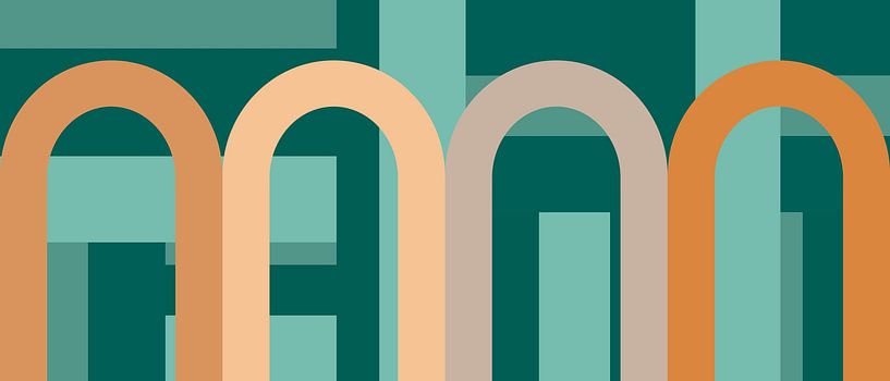 Modern bow abstraction in autumn trend colours by Mad Dog Art