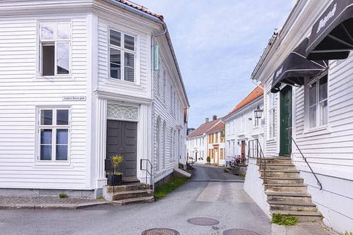 Het witte stadje Flekkefjord, Noorwegen