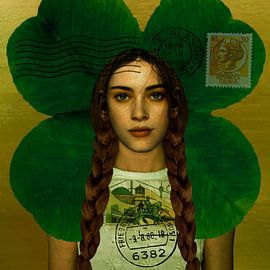 Vintage Beauty four-leaf clover stamp