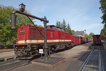 Diesellok der Harzer Schmalspurbahn im Bahnhof Drei Annen Hohne von t.ART