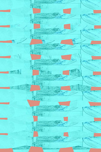 Teal Coral Geometric Pattern