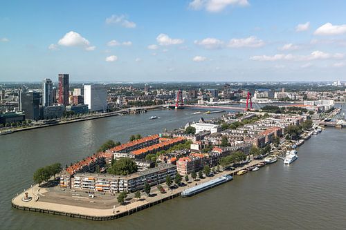 Het uitzicht op het Noordereiland in Rotterdam