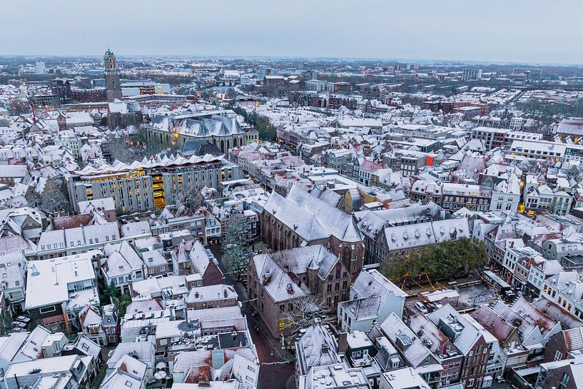 Zwolle downtown district during a cold winter morning seen from  by Sjoerd van der Wal Photography