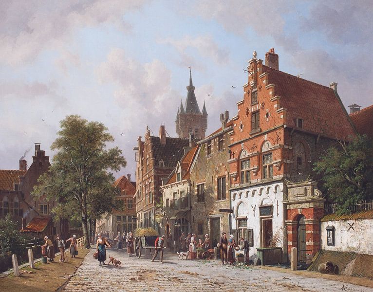 A View In Delft - Adrianus Eversen by Mooie Meesters