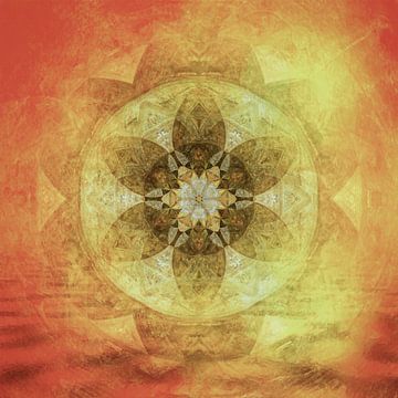 Mandala zonsondergang aan zee