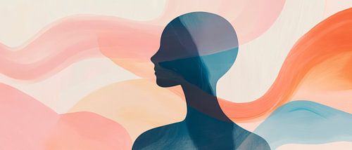 Abstract silhouet met kleuren