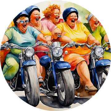 Gezellige dames aan het motor rijden van De gezellige Dames