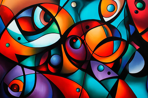 Abstraction géométrique colorée