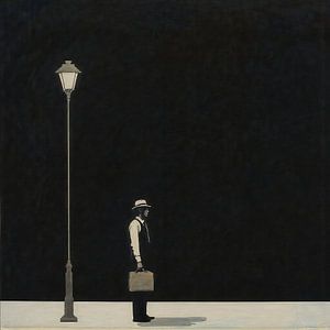 Peinture minimaliste de la solitude