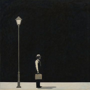 Minimalist painting of solitude