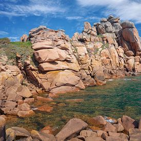 Coastal landscape on the Cote de Granit Rose,Brittany,France by Peter Eckert