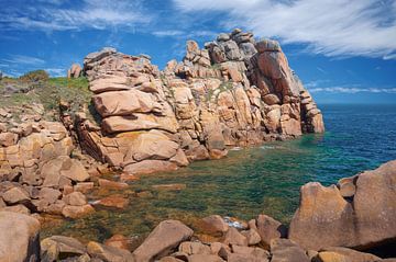 Coastal landscape on the Cote de Granit Rose,Brittany,France by Peter Eckert