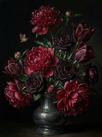 Dark Peony — Baroque Still Life I by nekochan23