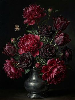 Dark Peony — Baroque Still Life I