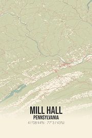 Alte Karte von Mill Hall (Pennsylvania), USA. von Ortsdrucke