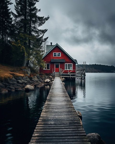 Huis aan het meer van fernlichtsicht