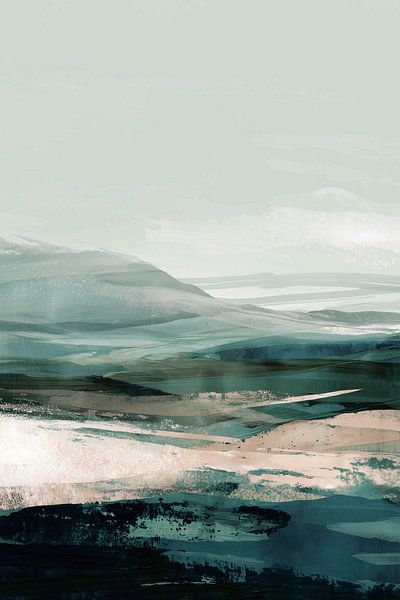 Ferne Horizonte in nebliger Stille von Color Square