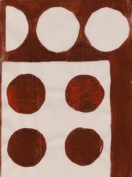 Terra en crème. Minimalistische abstracte kunst. Cirkels. van Dina Dankers