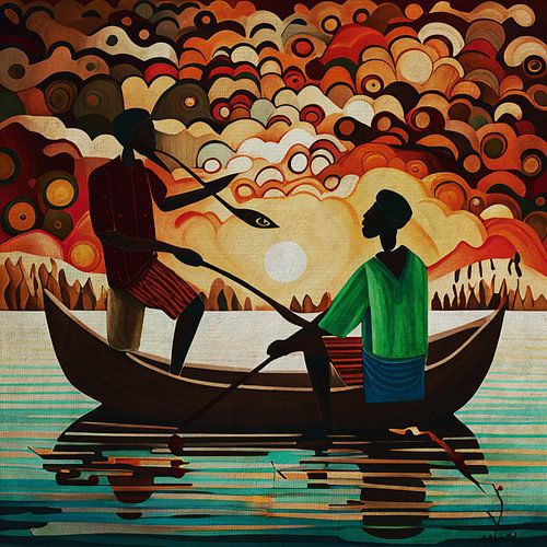 Vissers voor Afrikaanse kust