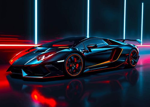 Lamborghini Murcielago vlammende neon 3