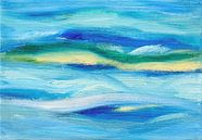 Blue Waves - Mini Abstract van Maria Meester thumbnail