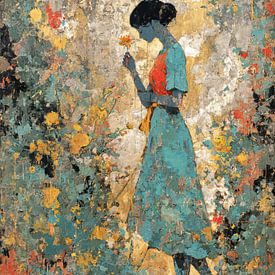 Femme avec une robe colorée sur Caprices d'Art