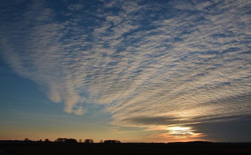 Avondgloed over het Dwingelderveld
