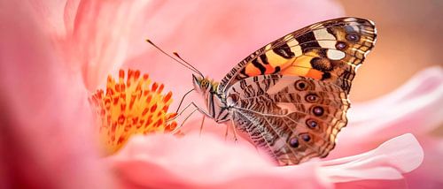 Vlinder op bloeiende bloem