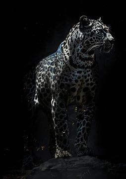 Schilderij Nachtelijke Jaguar van Kunst Kriebels