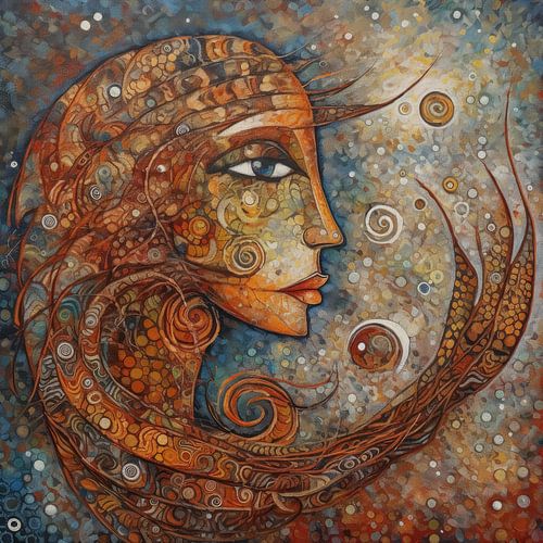 Vrouwengezicht surrealistisch