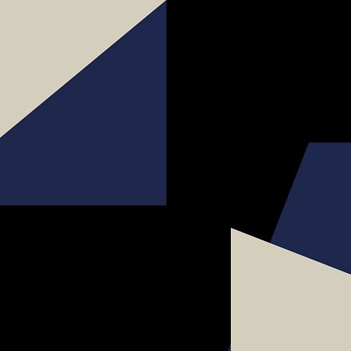 Abstracte Geometrische Vormen in Blauw, Zwart, Wit nr. 7