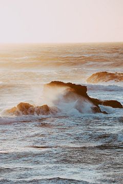 Golven slaan tegen de rotsen in de Stille Oceaan | foto print | Californië USA van Elise van Gils
