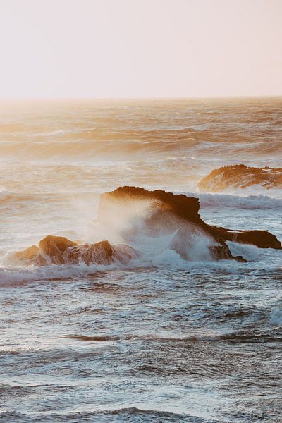 Pacific ocean waves crashing on rocks | fine art photo print | California USA by Elise van Gils
