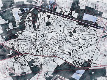 Kaart van Lommel in de stijl 'White Winter' van Maporia