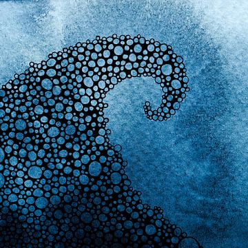 Die große Blasenwelle | Aquarellmalerei