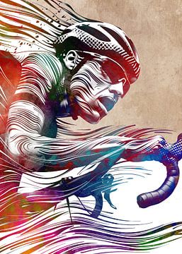 Fietsen Fietssport kunst #wielrennen van JBJart Justyna Jaszke