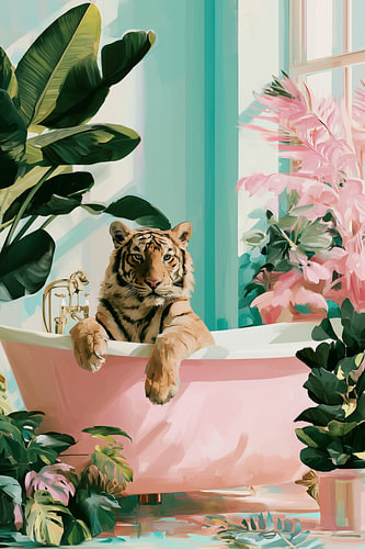 Tiger-Badewanne Badezimmer B | Tropisch